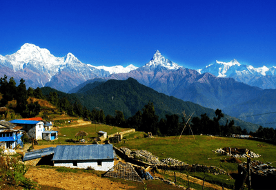 Annapurna mountain view from vilage