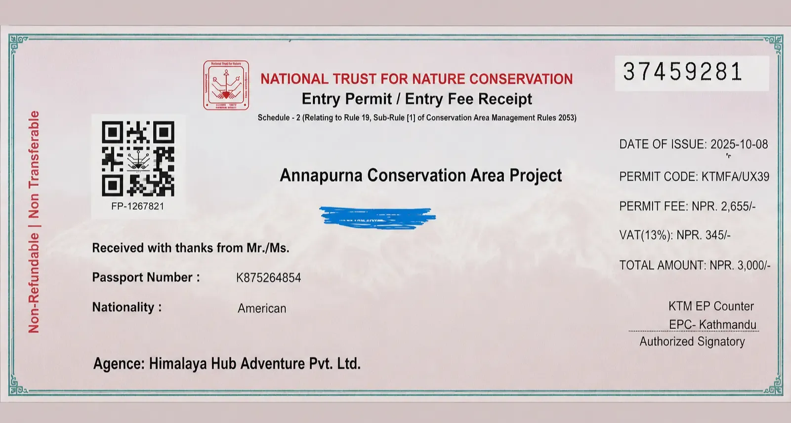 Annapurna Conservation Area Permit (ACAP)