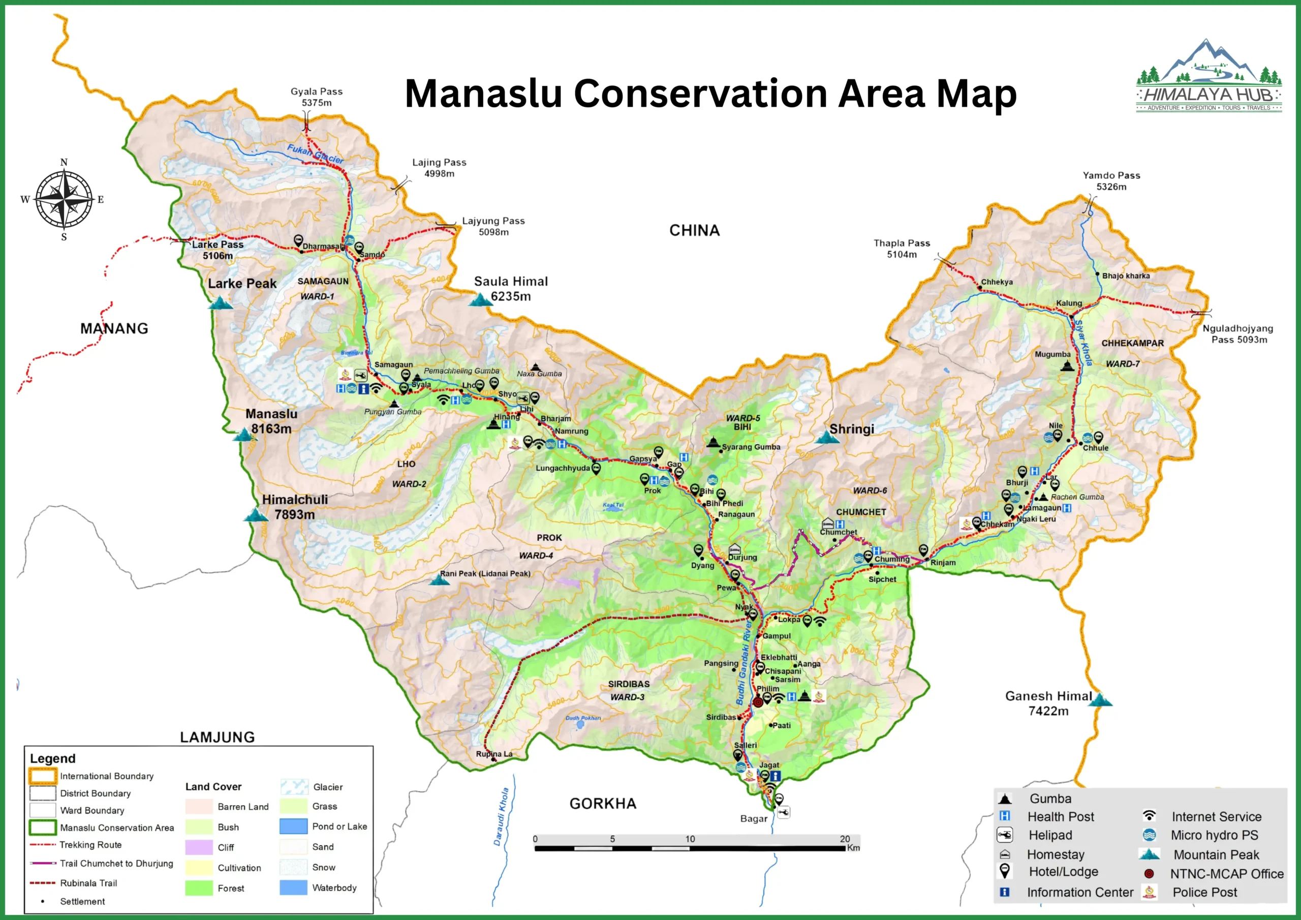 Manaslu Conservation Area Map