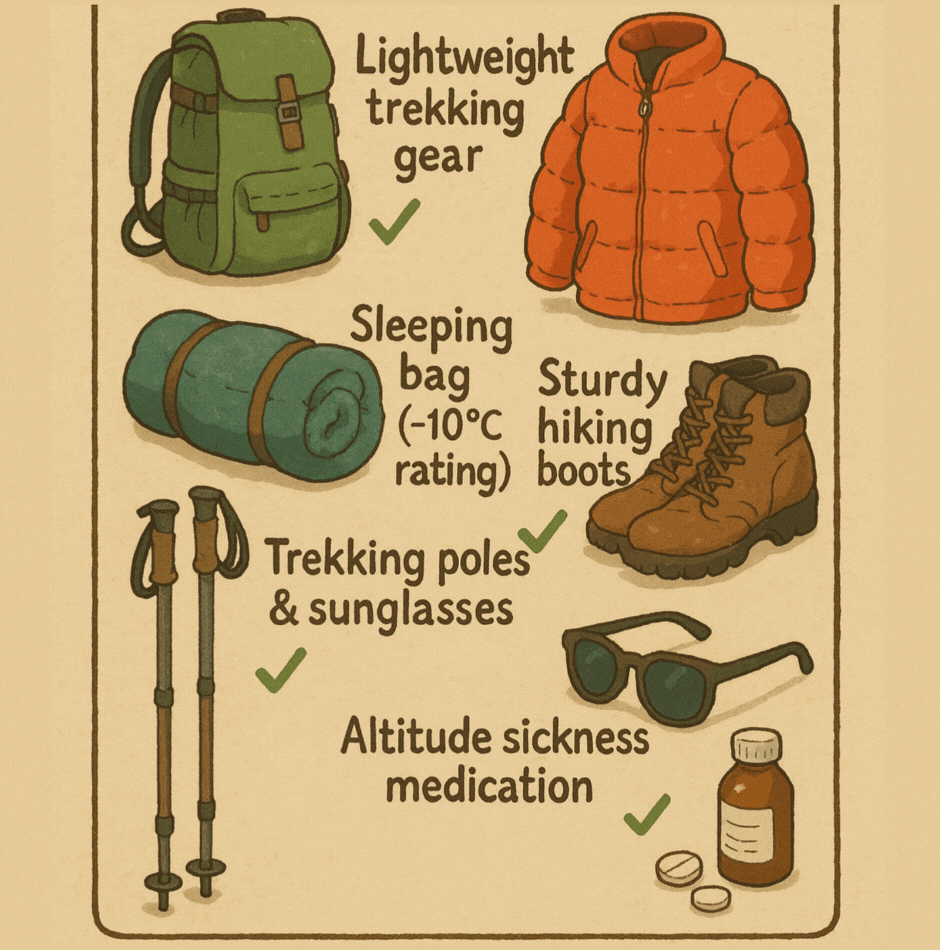Packing Gears Lists for Everest Base Camp Trek 