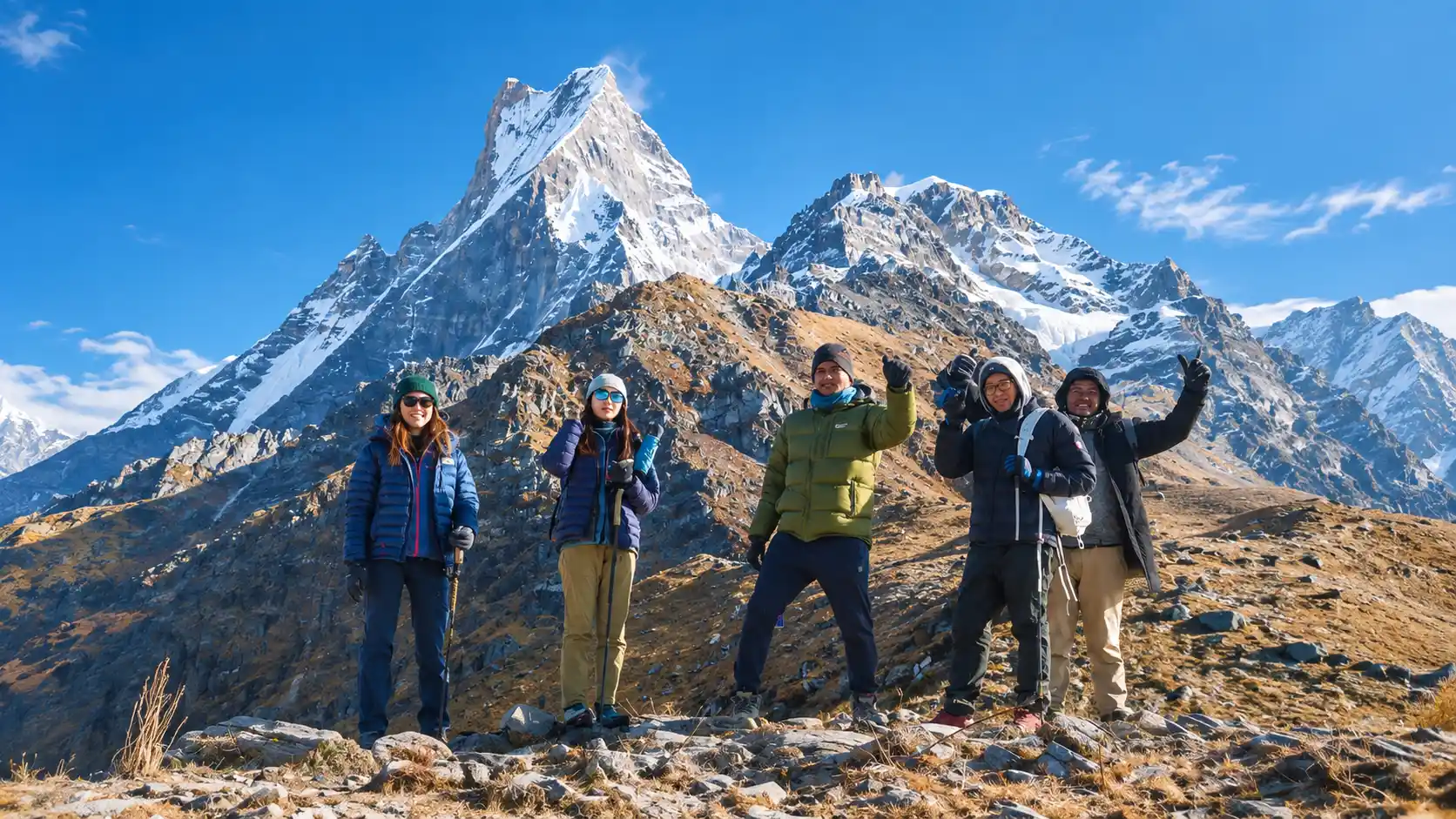 Spring trekking in Nepal